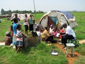 Several years after the post-election violence of 2007-2008, displaced people near Eldoret were still living in tent camps several years later.