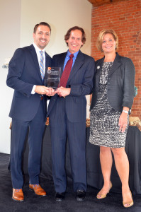 I received a “Leader in Diversity – Role Model” award from TBJ publisher Bryan M. Hamilton and PNC Bank Regional President Paula K. Fryland. (Photography courtesy of Triangle Business Journal | Dathan Kazsuk)