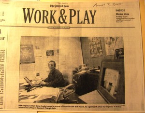 A later newspaper article in the Durham Herald Sun about out LGBT employees in the work place featured blog author Stan Kimer while at IBM.