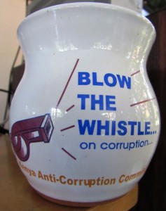 Kenya's Anti-Corruption Campaign has been giving away these cool coffee mugs - but are they serious about address corruption, or simply paying lip service?
