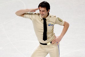 Ryan Bradley wowed the NC crowd at the Greenboro Coliseum with his spectacular "Boogie Woogie Bugle Boy" short program enroute to winning the 2011 US Figure Skating championship